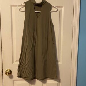 Sleeveless Olive Green Dress